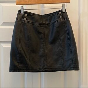 Free People Vegan Leather Mini Skirt